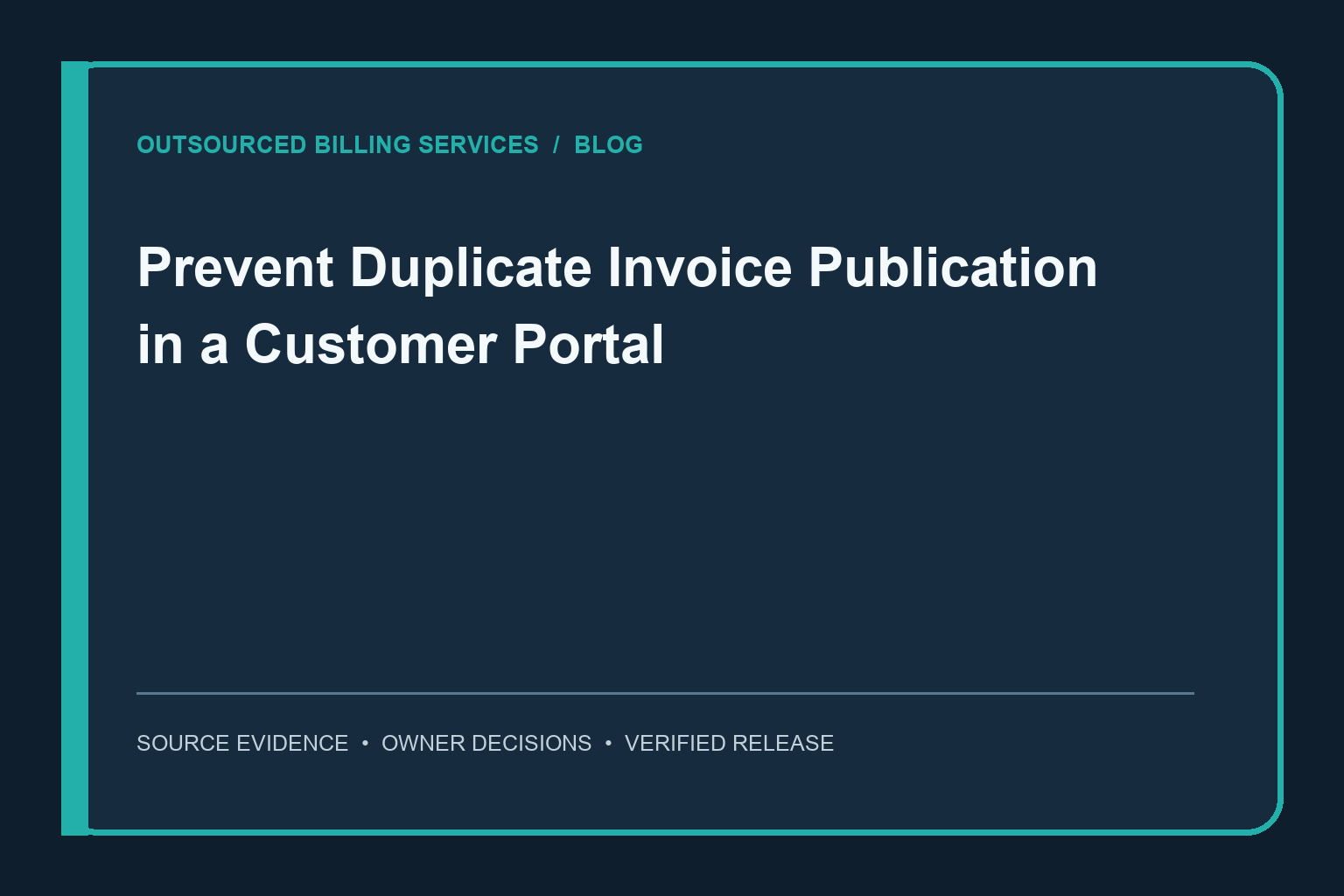 Prevent Duplicate Invoice Publication in a Customer Portal