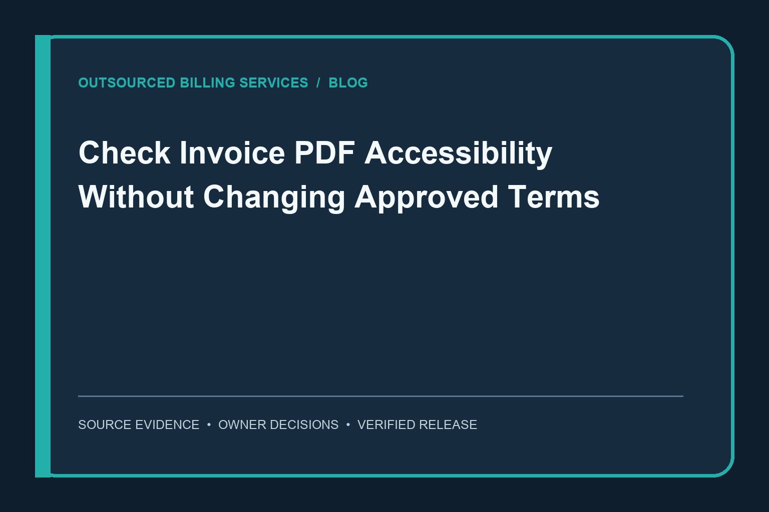 Check Invoice PDF Accessibility Without Changing Approved Terms