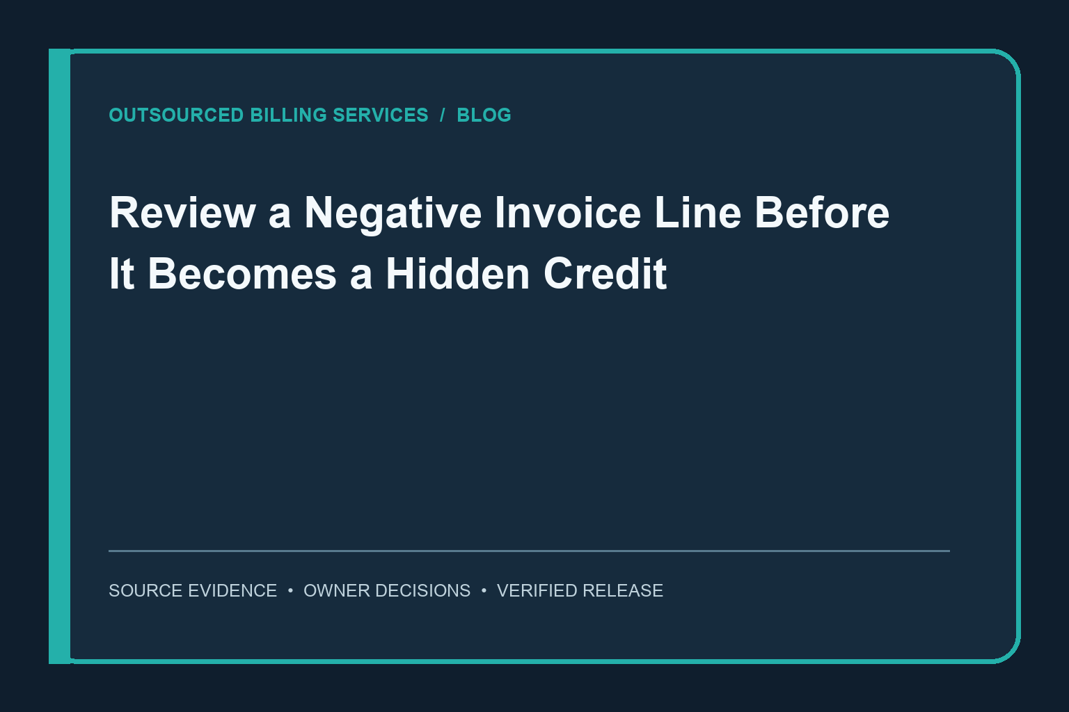 Review a Negative Invoice Line Before It Becomes a Hidden Credit
