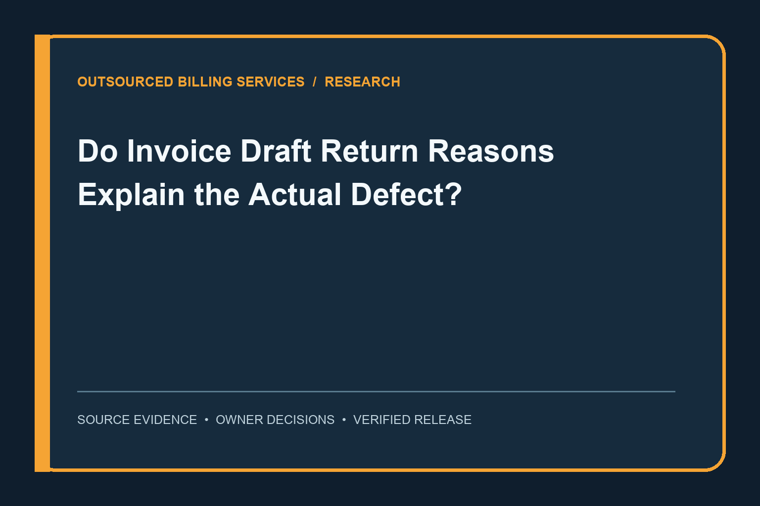 Do Invoice Draft Return Reasons Explain the Actual Defect?