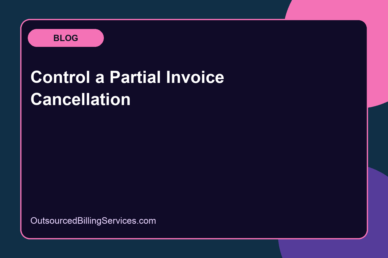 Control a Partial Invoice Cancellation